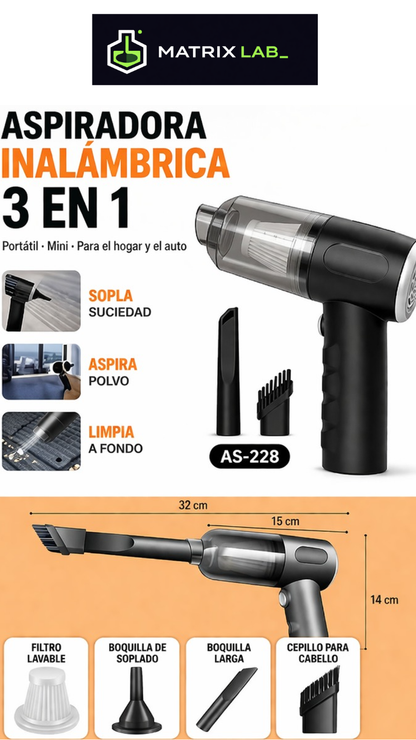 Aspiradora Inalámbrica 3 en 1 de Alta Potencia